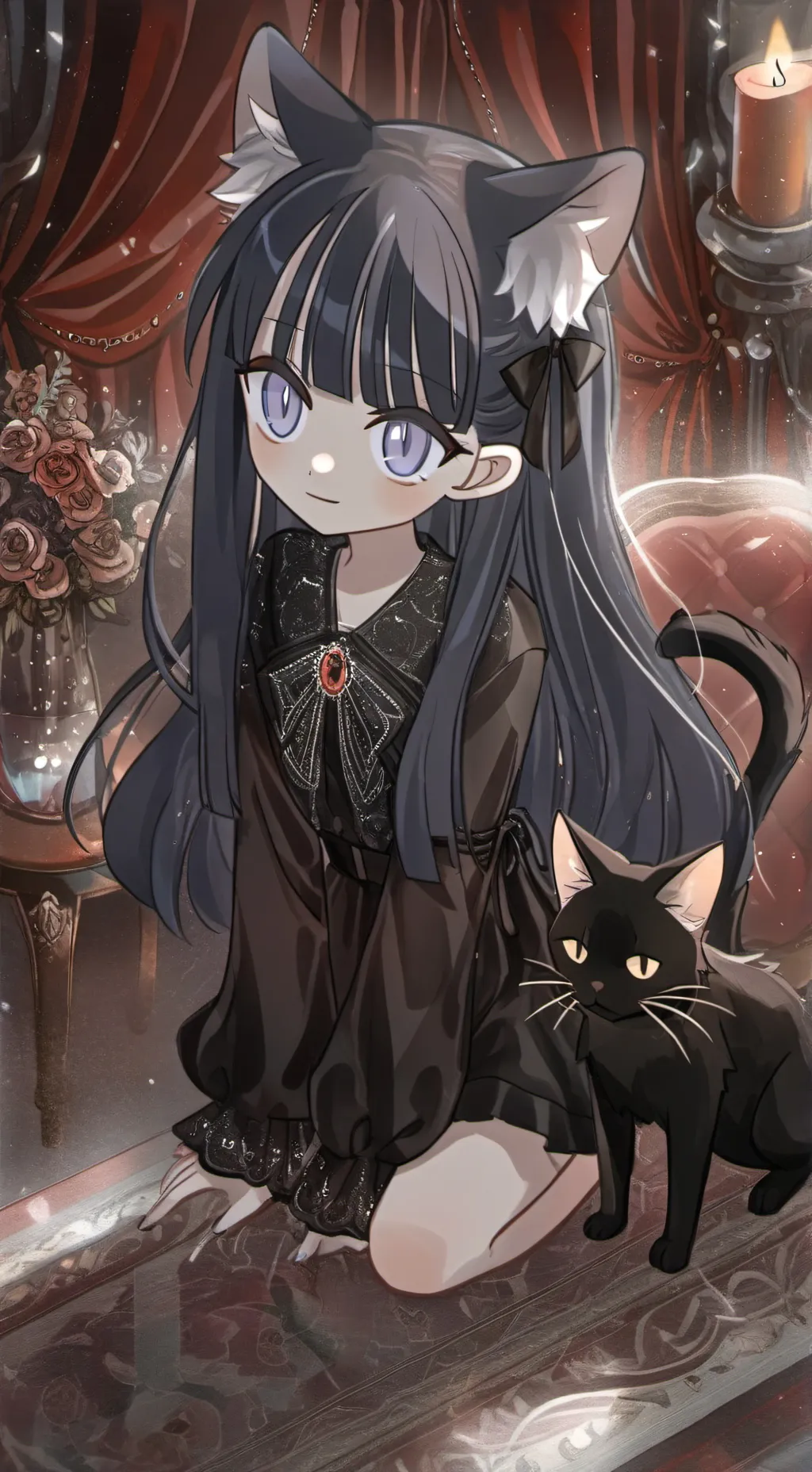 ai character: Black girl background