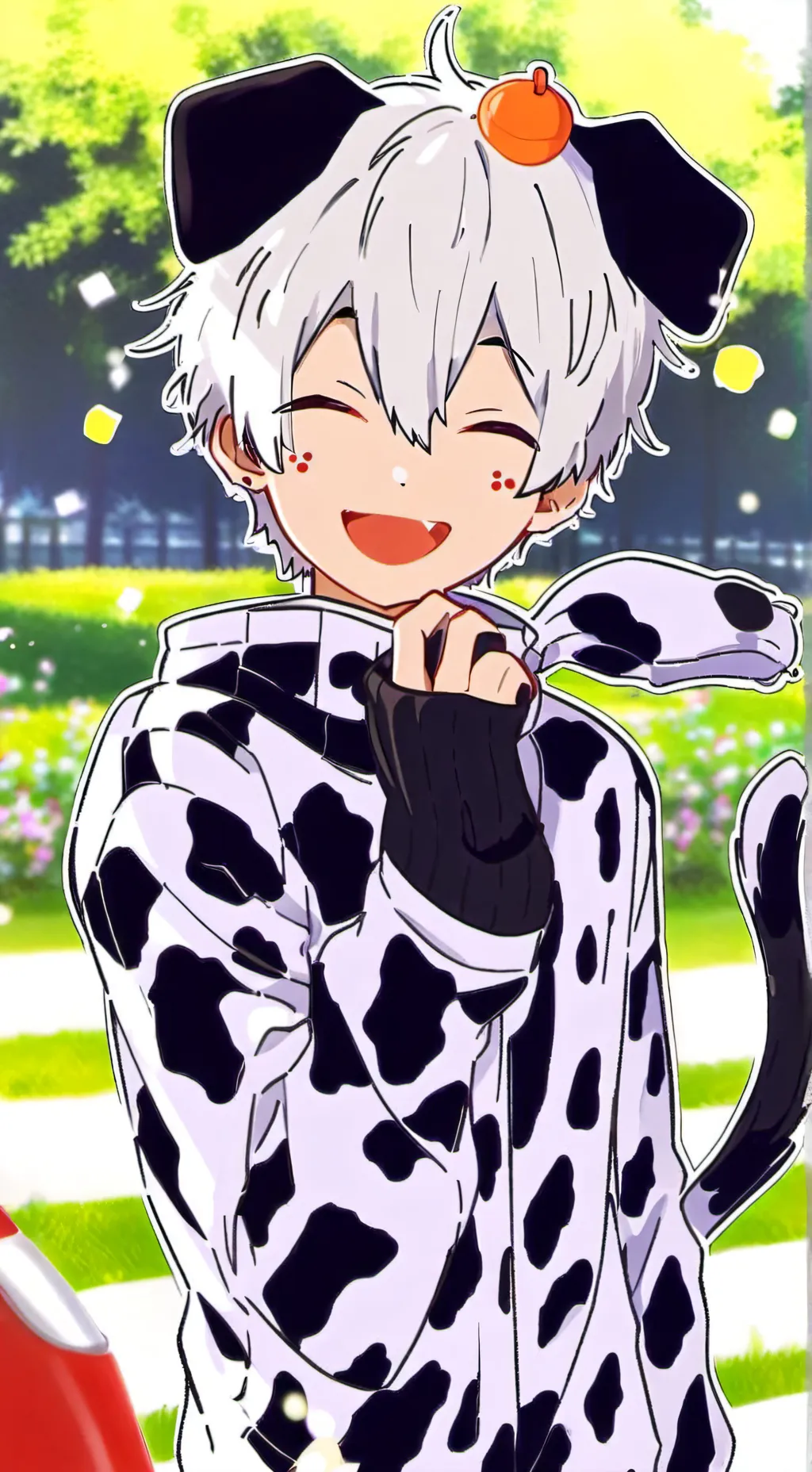 ai character: Spotted Dalmatian Furry Spirit background