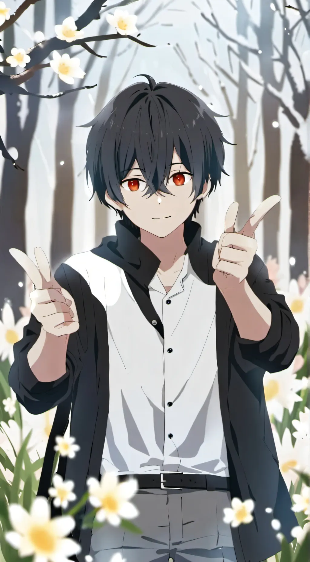 ai character: grey background