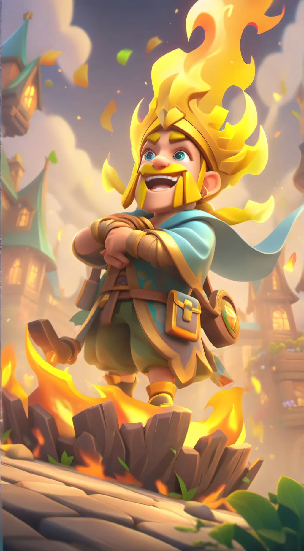 ai character: Fire spirit cookie background