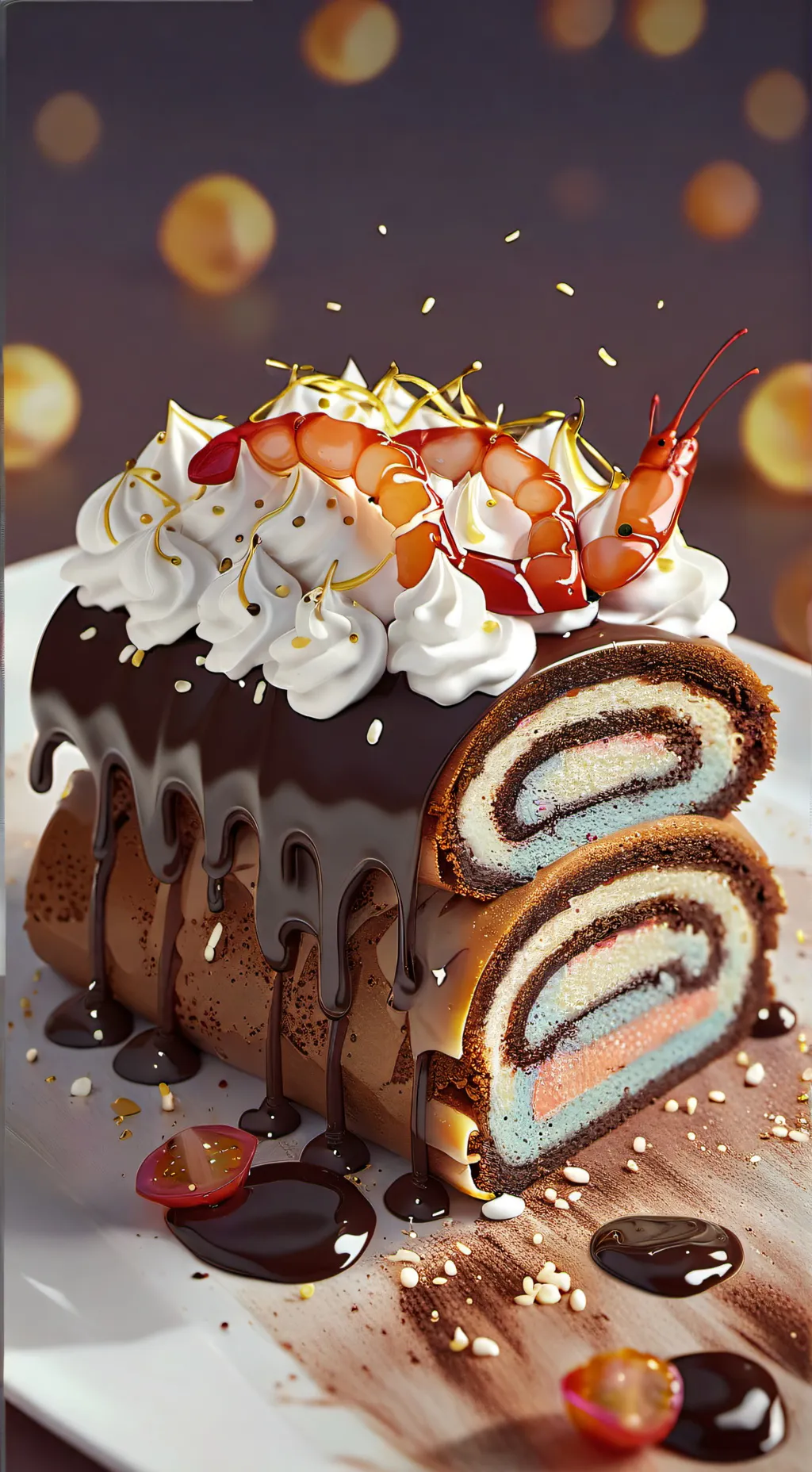 ai character: shrimpcake 🍤♥︎🍩 background