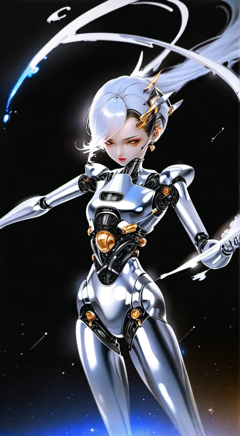 ai character: mujer del futuro  background