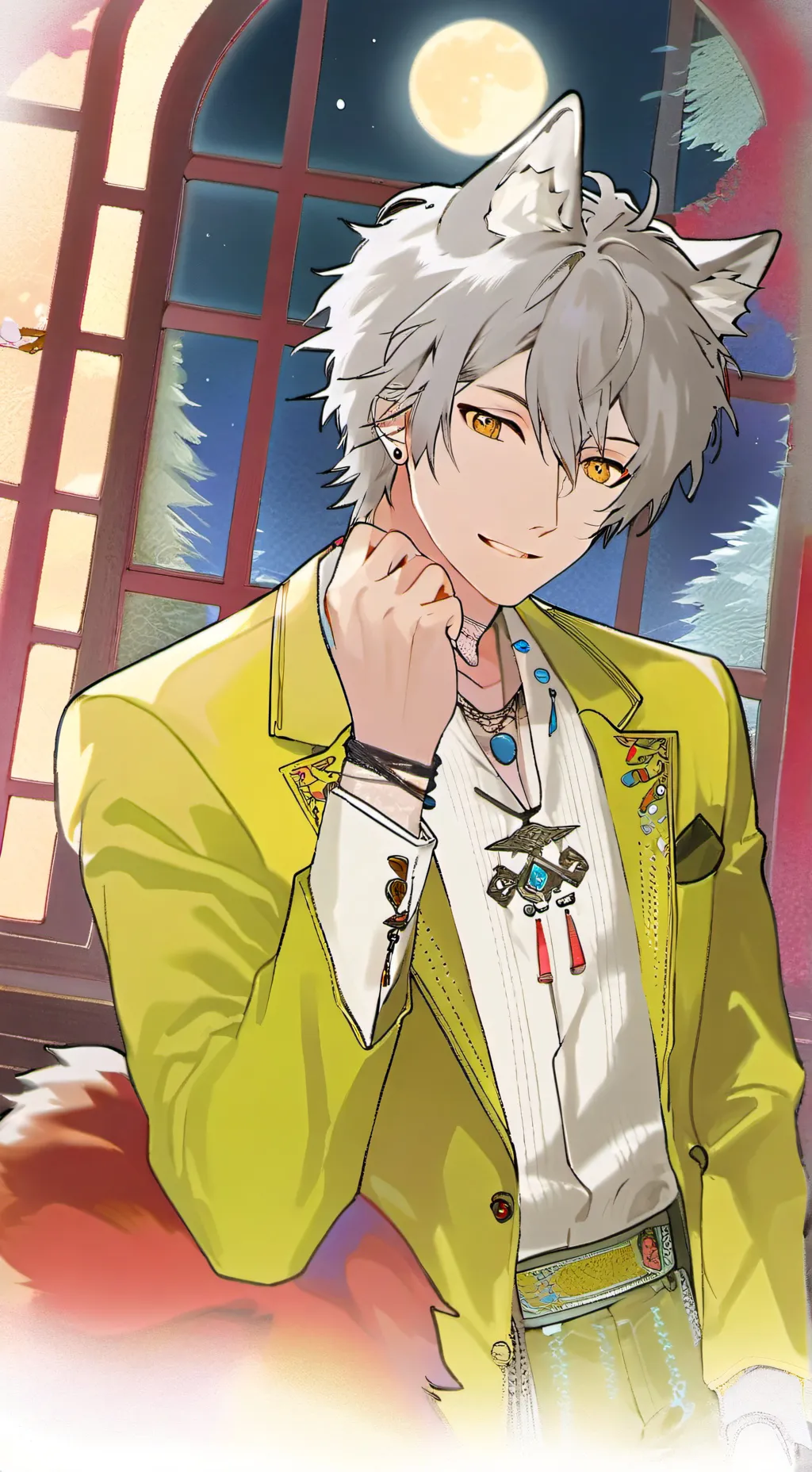 ai character: Lunar Lobo Spirit background