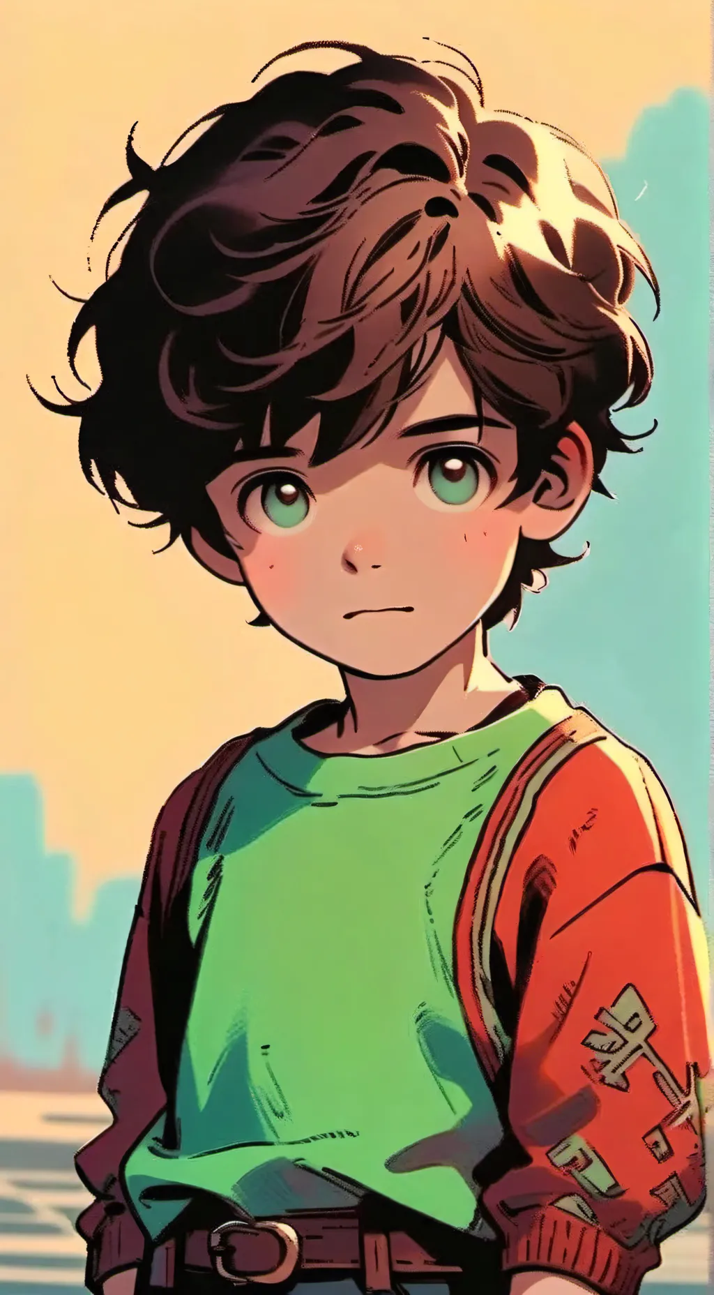 ai character: little boy background