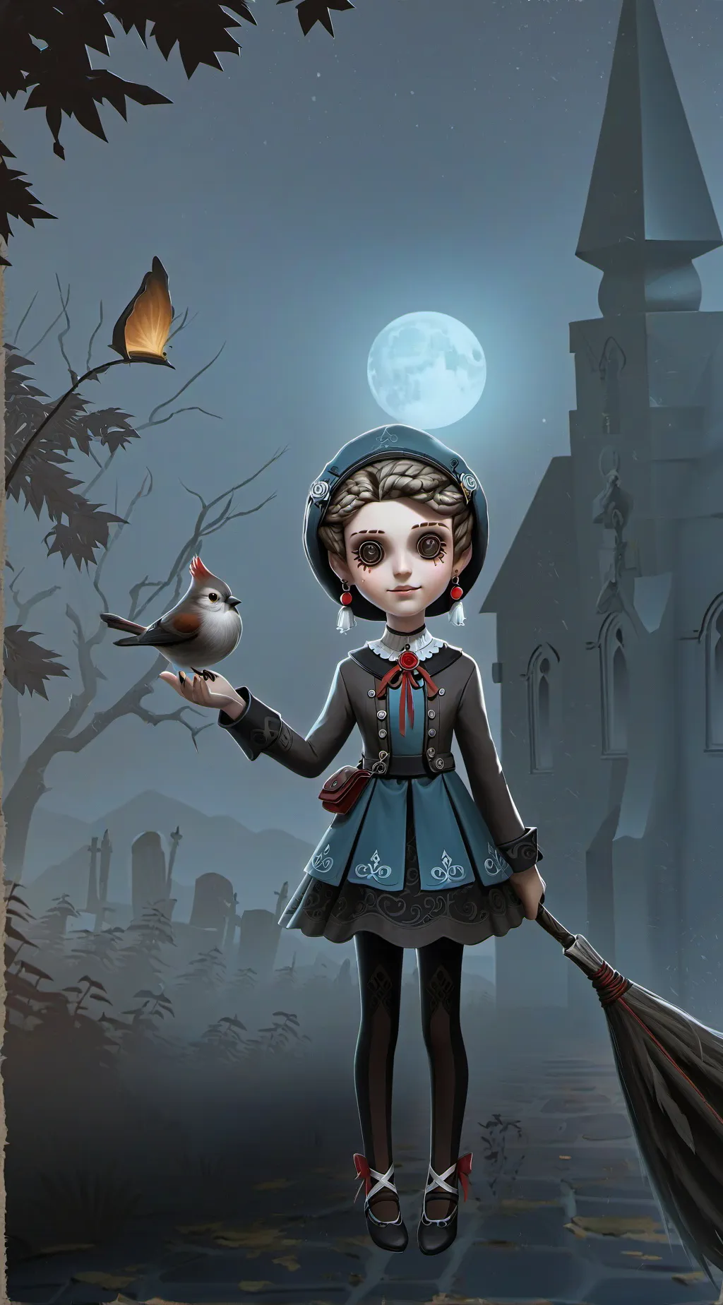 ai character: The[]Hounted[]Doll background