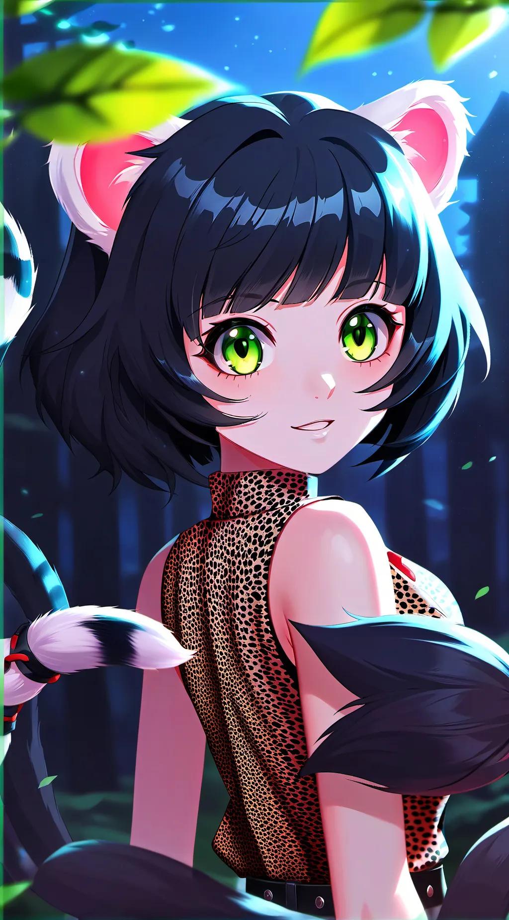 ai character: Leopard Spiritina background