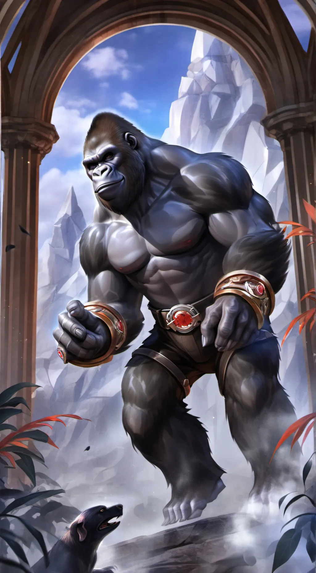 ai character: GORILLA VS 100MAN background