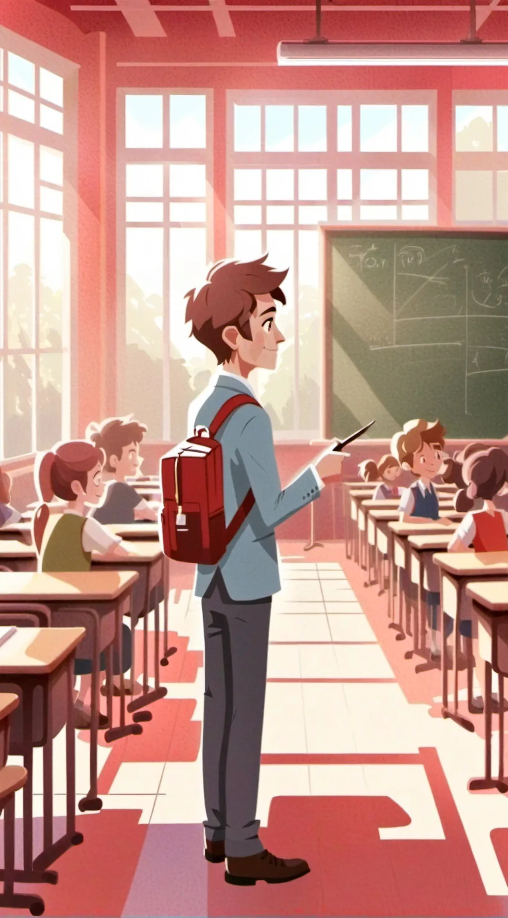 ai character: UR A TEACHURRRRRRR background