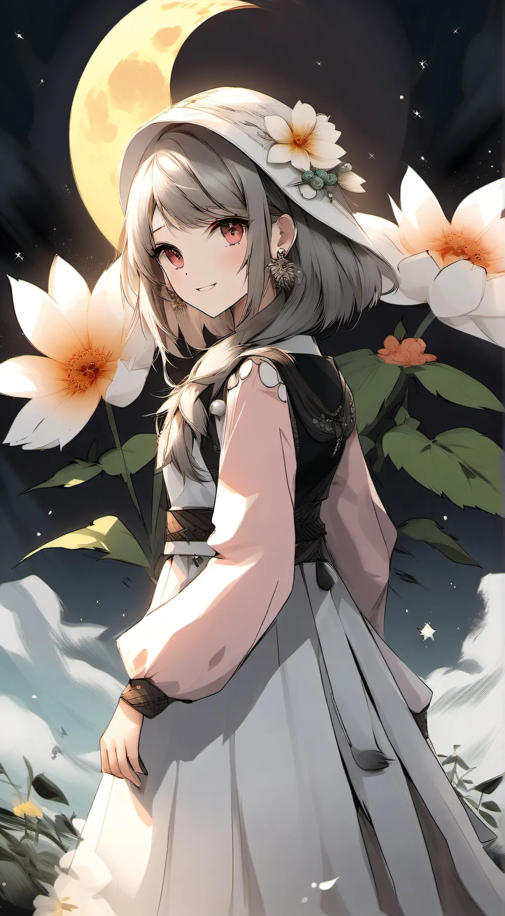 ai character: moonflower background