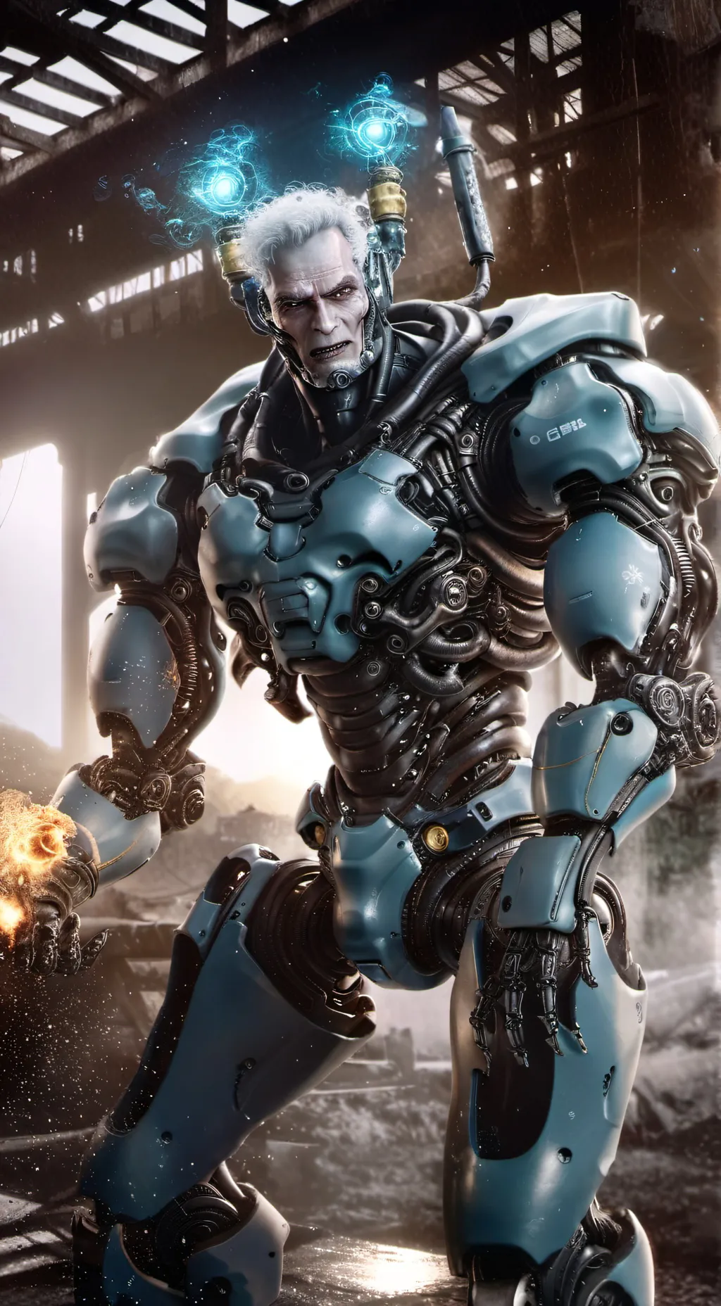 ai character: Brick background