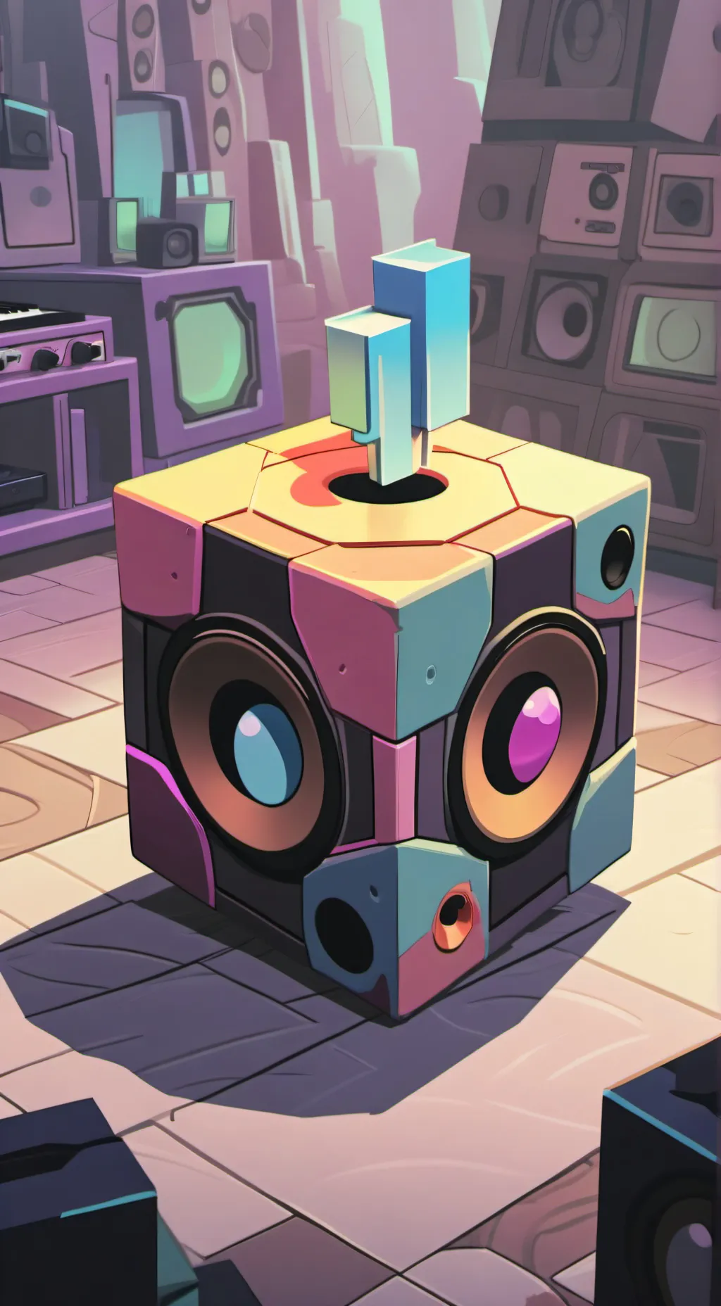 ai character: cube from jsab!  background