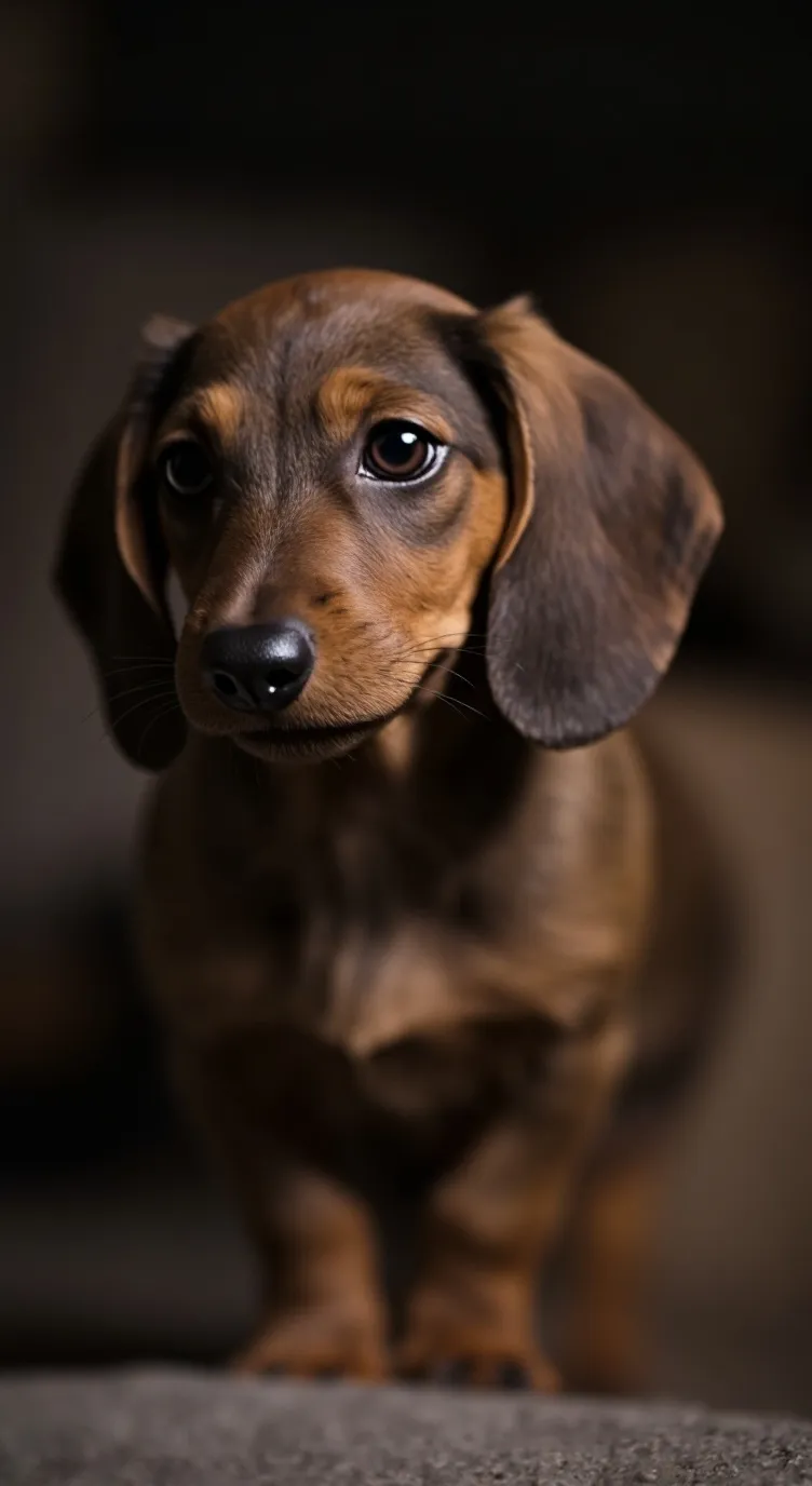 ai character: dachshund puppy background
