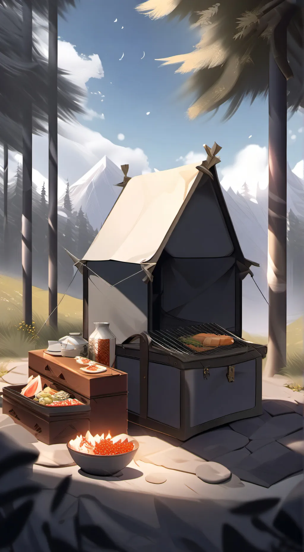 ai character: Miraculous picnic background