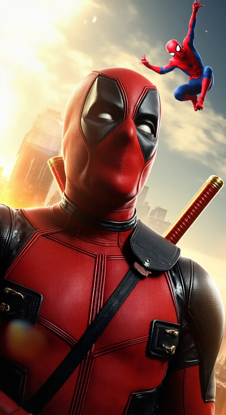 ai character: Spiderman Deadpool background