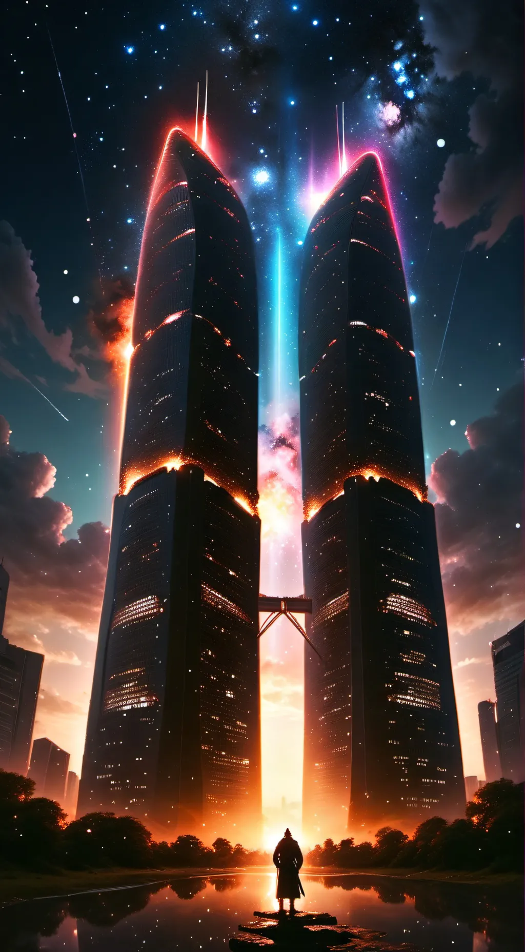 ai character: Twin Towers background