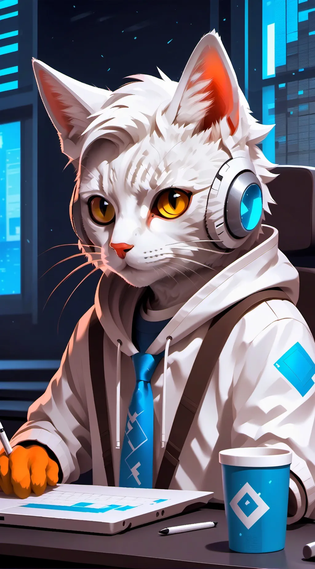 ai character: hacker background