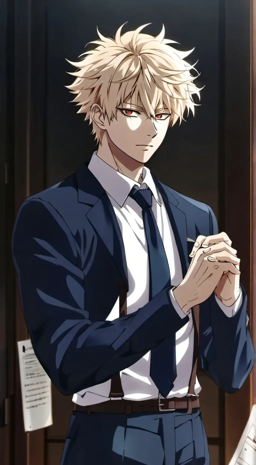 ai character: Katsuki Bakugo  background