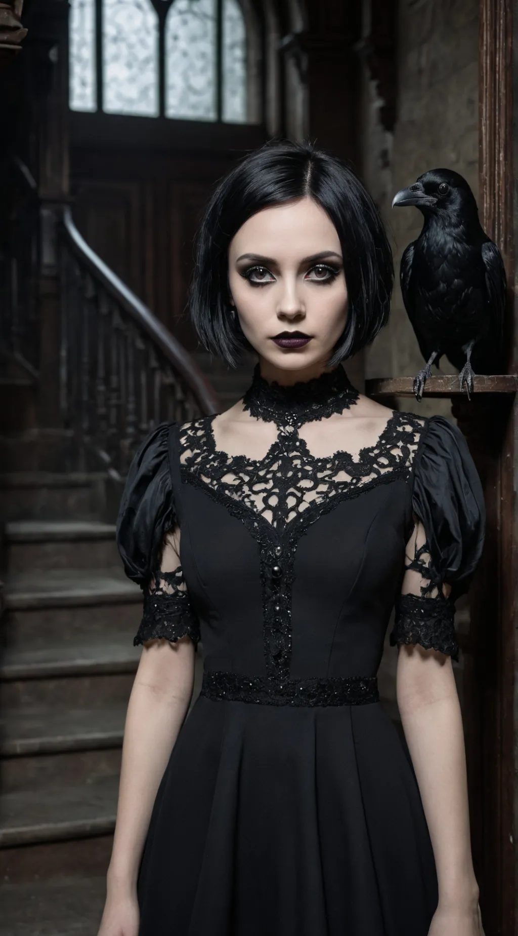ai character: Wednesday Addams background