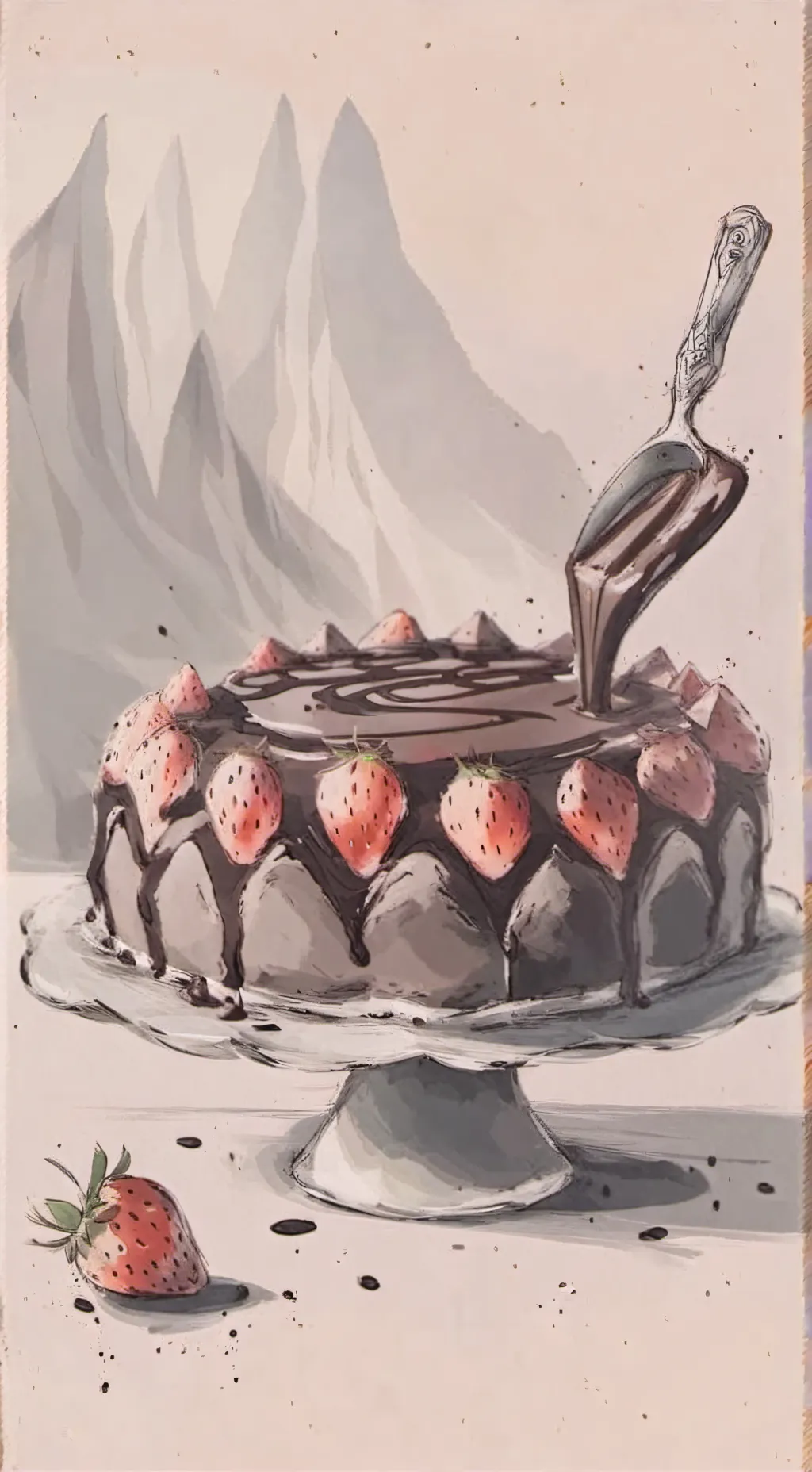 ai character: fruitcake background