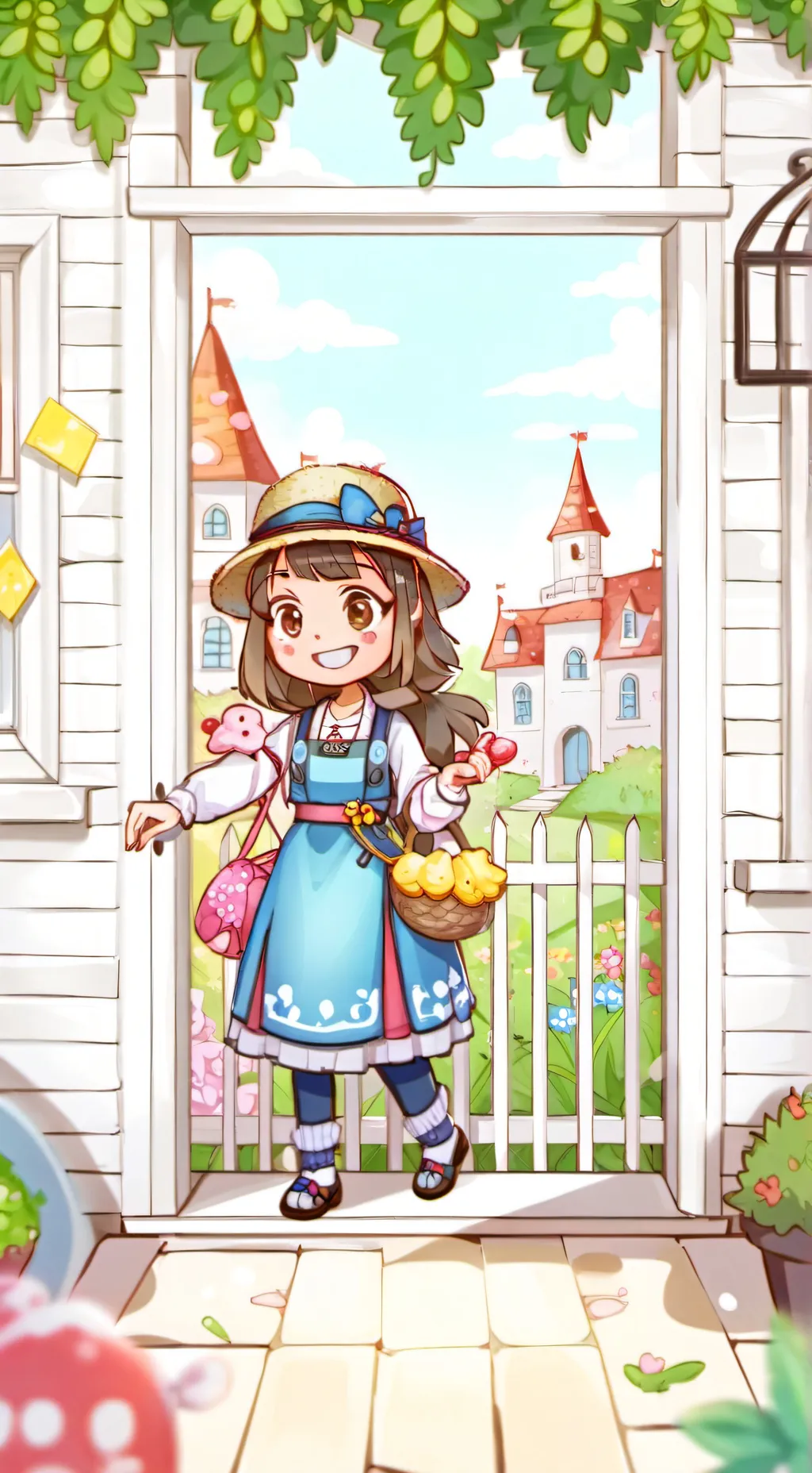 ai character: cute little girl background
