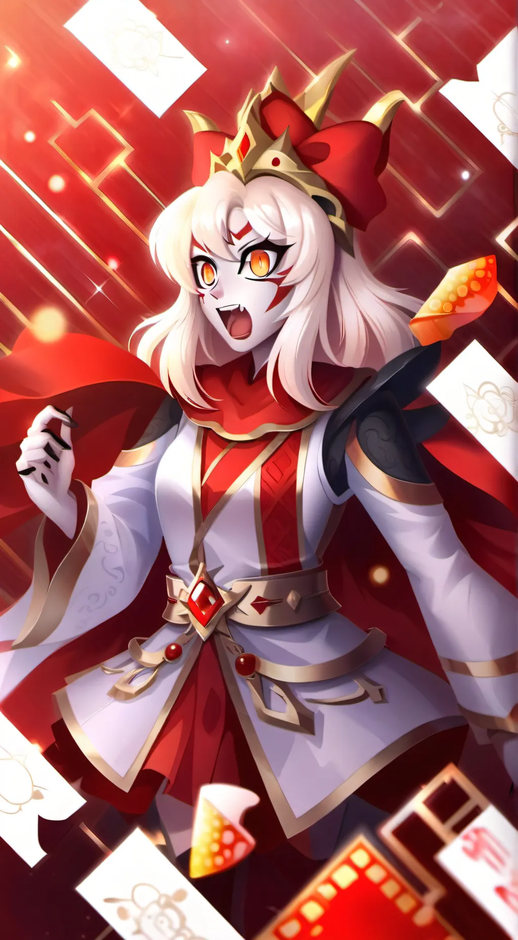 ai character: Alastor vs lucifer background