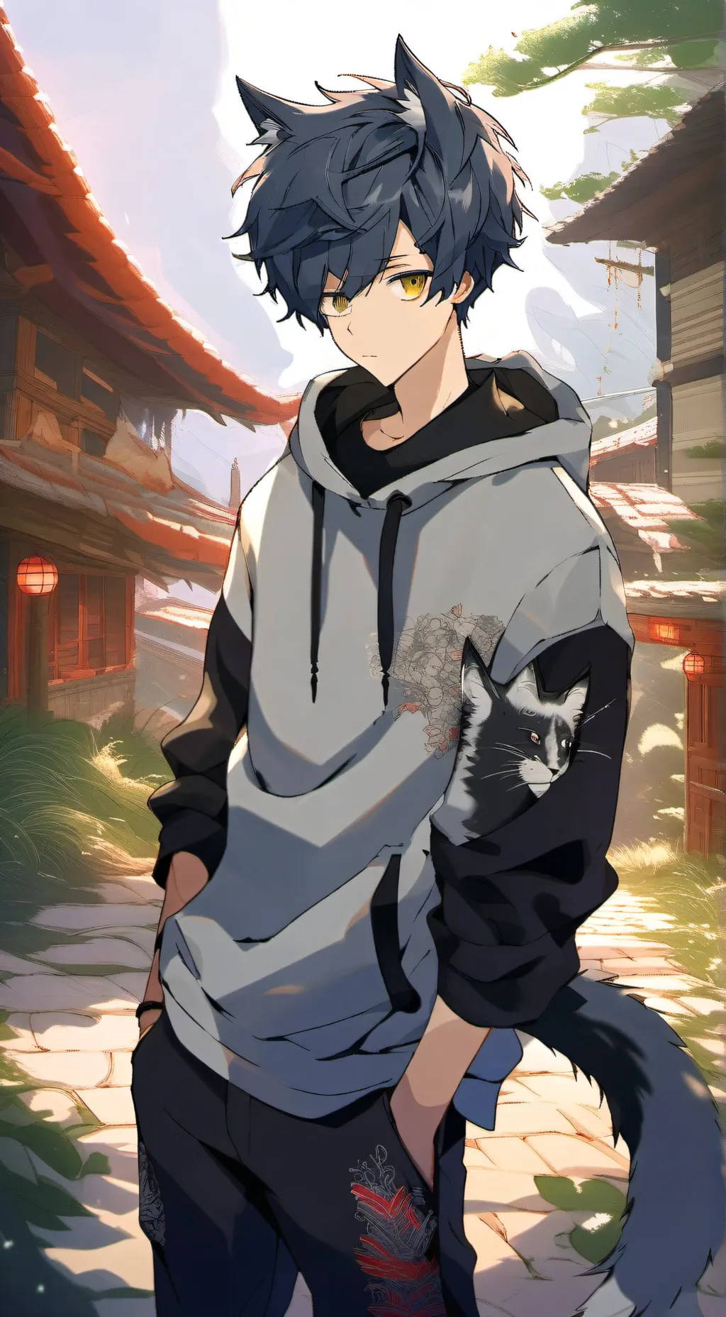 ai character: y/n has cat ears background