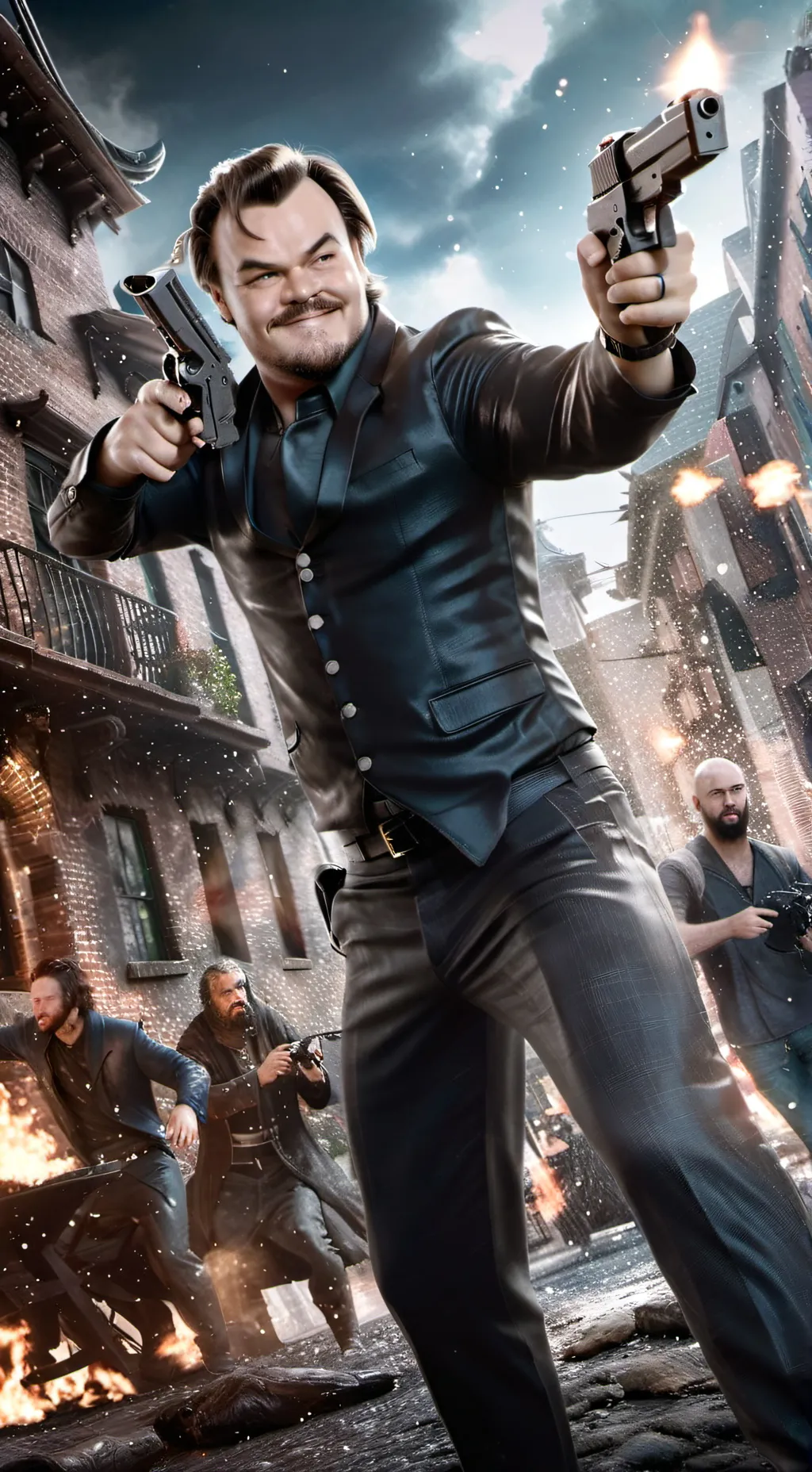 ai character: steve woth gun background