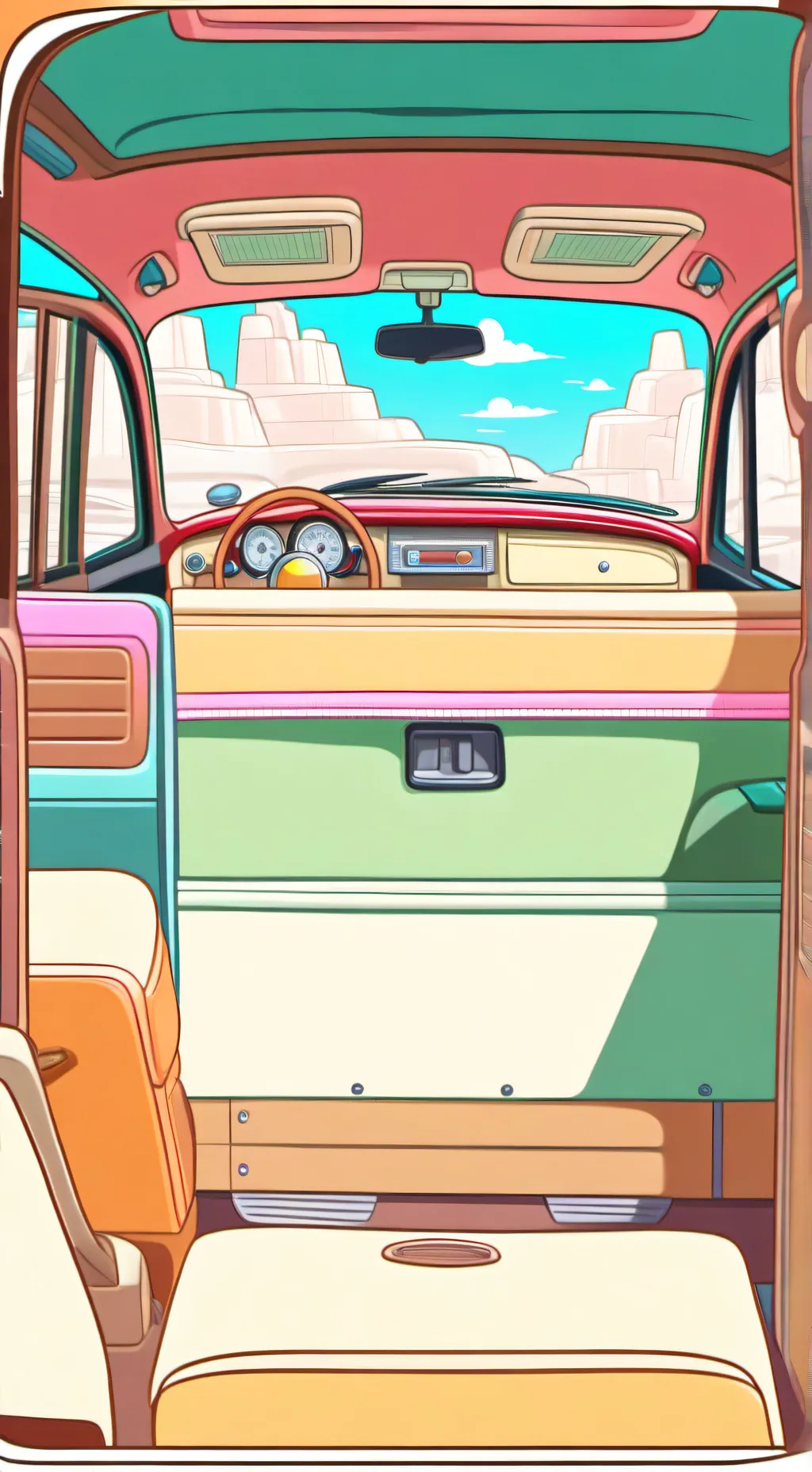 ai character: sprunki road trip background