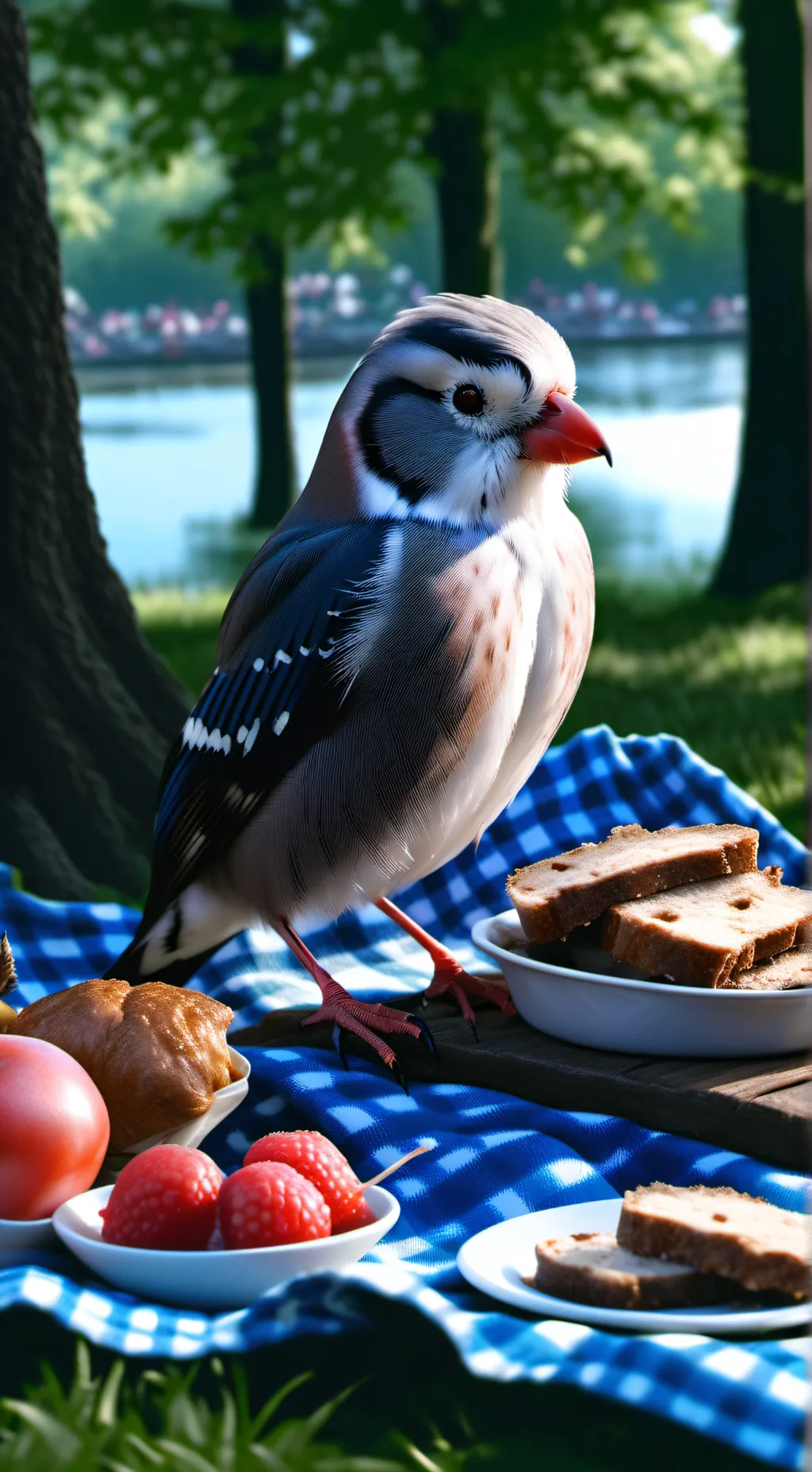 ai character: picknick! vogels!! background