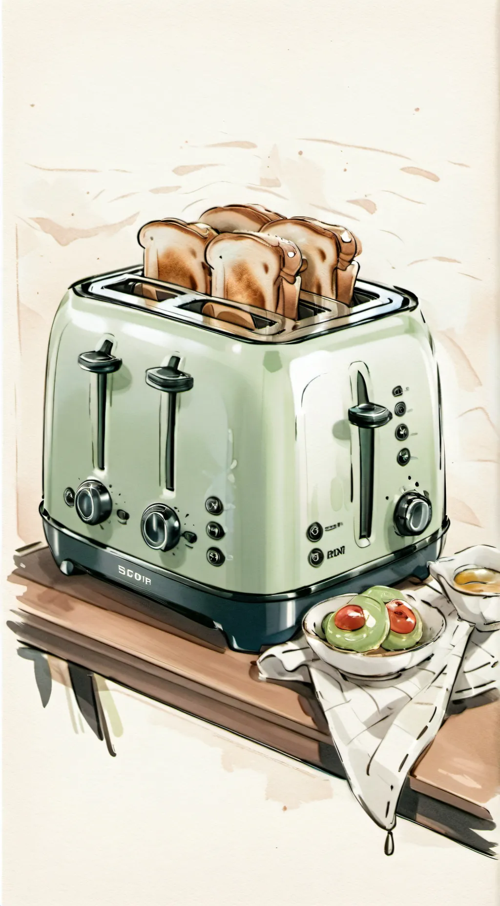 ai character: Make toast  background