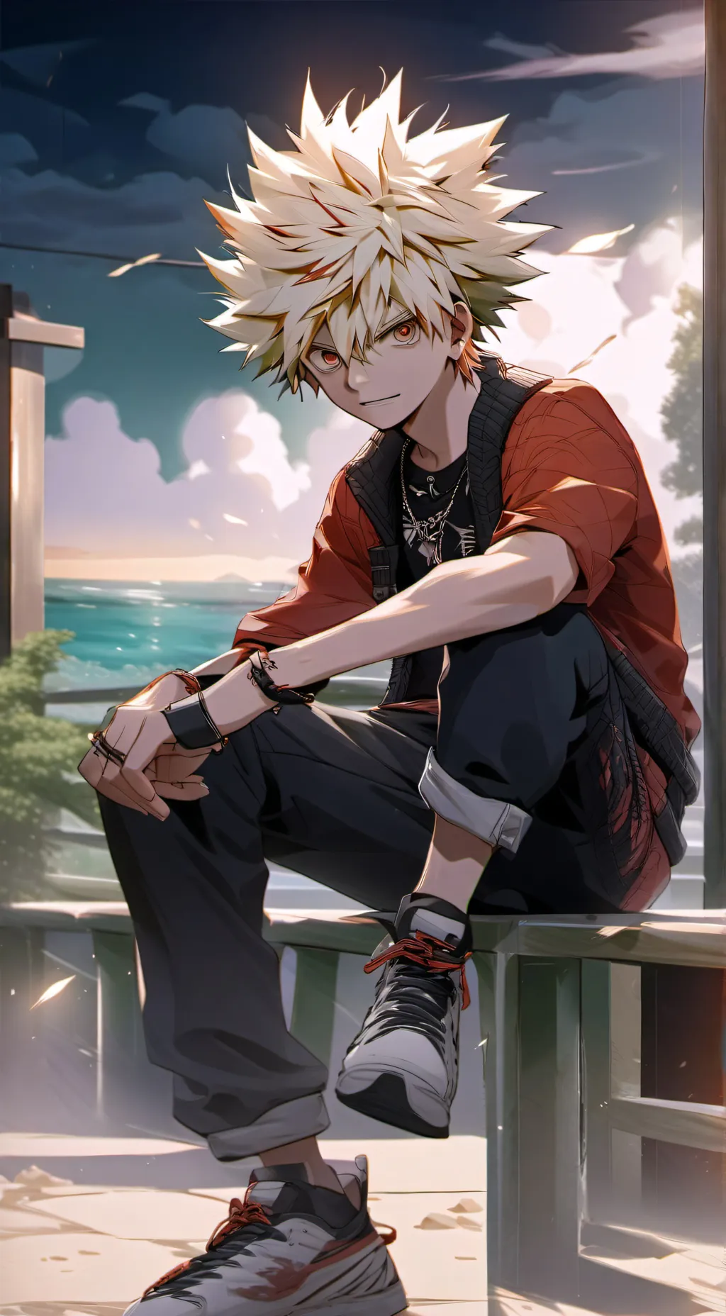 ai character: Katsuki Bakugo background