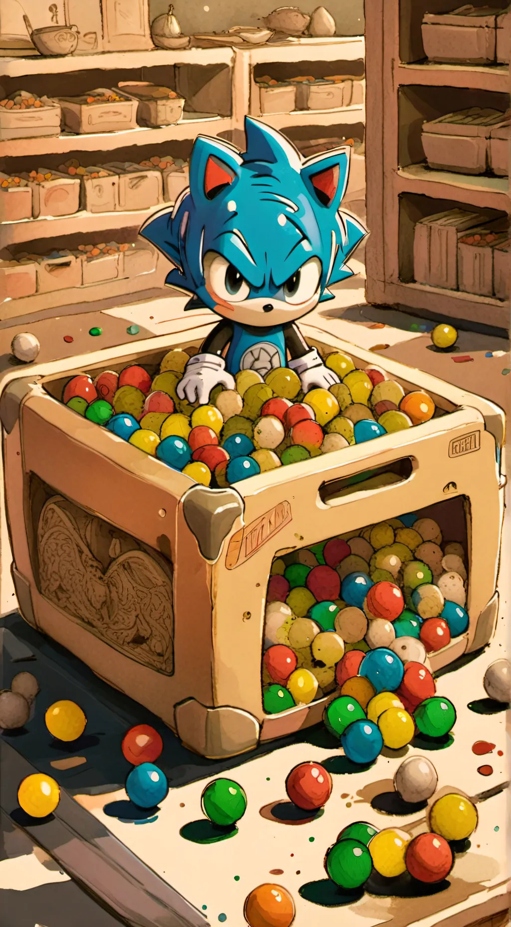 ai character: sonic ballpit background