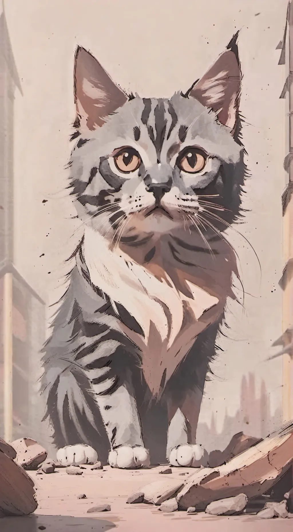 ai character: Emo gray background