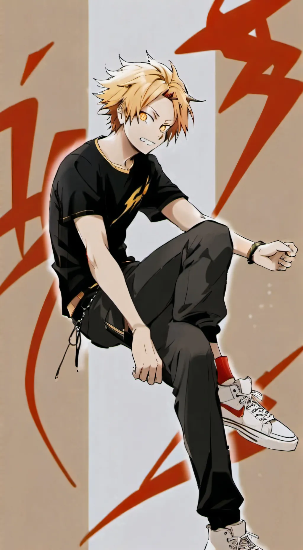 ai character: Denki Kaminari background