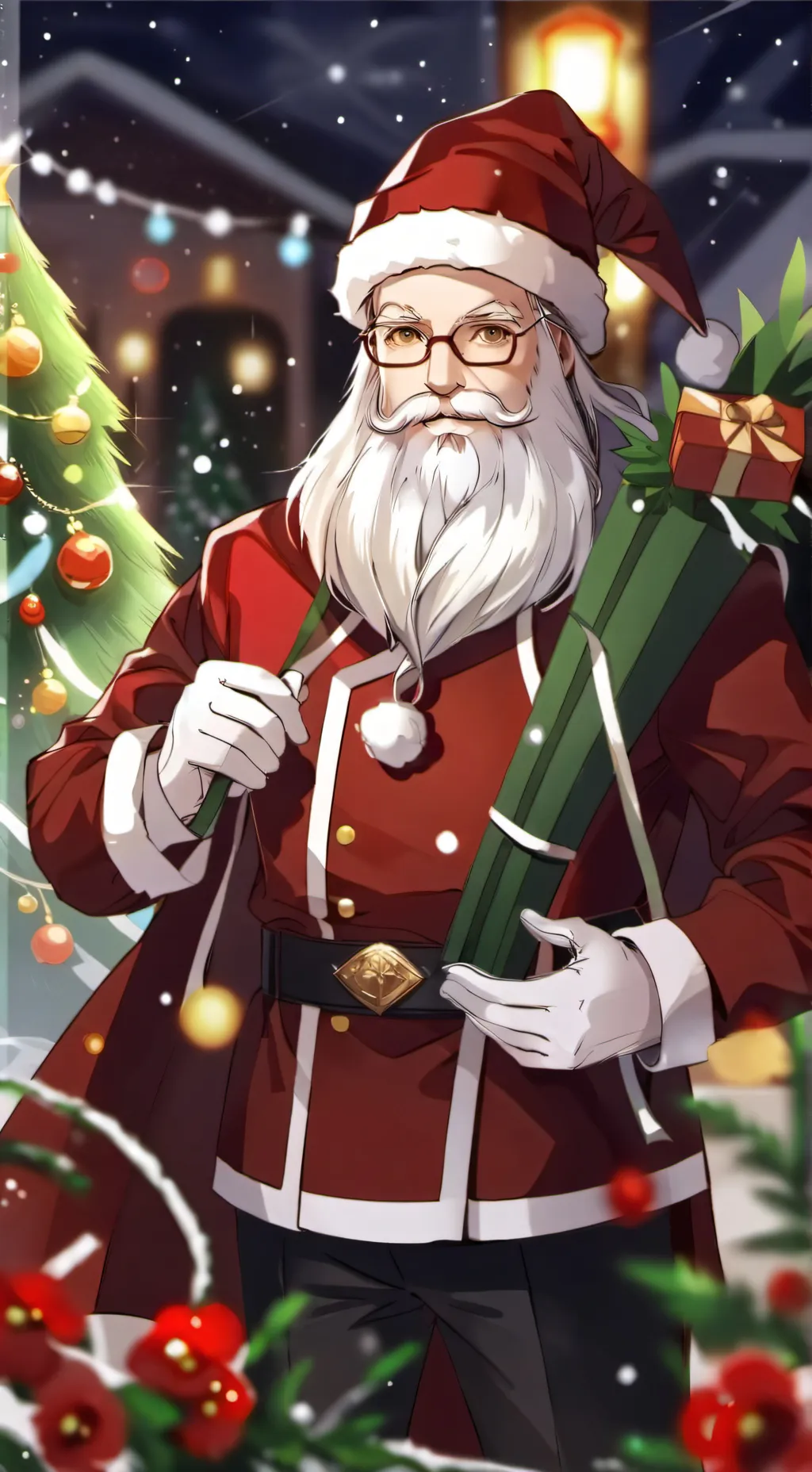 ai character: santa claus background
