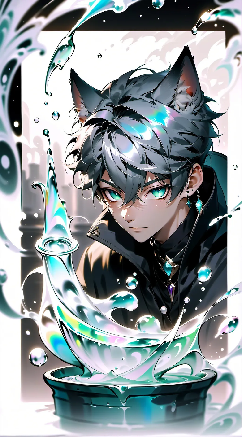 ai character: Gray background