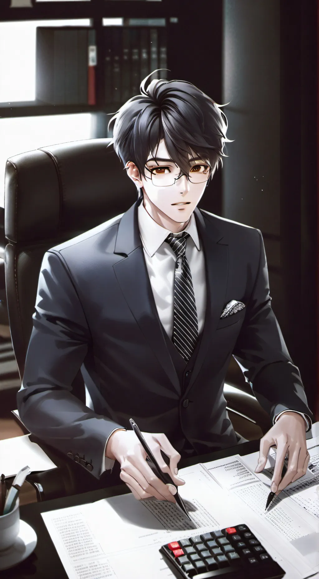 ai character: Tightwad Desk Mate background