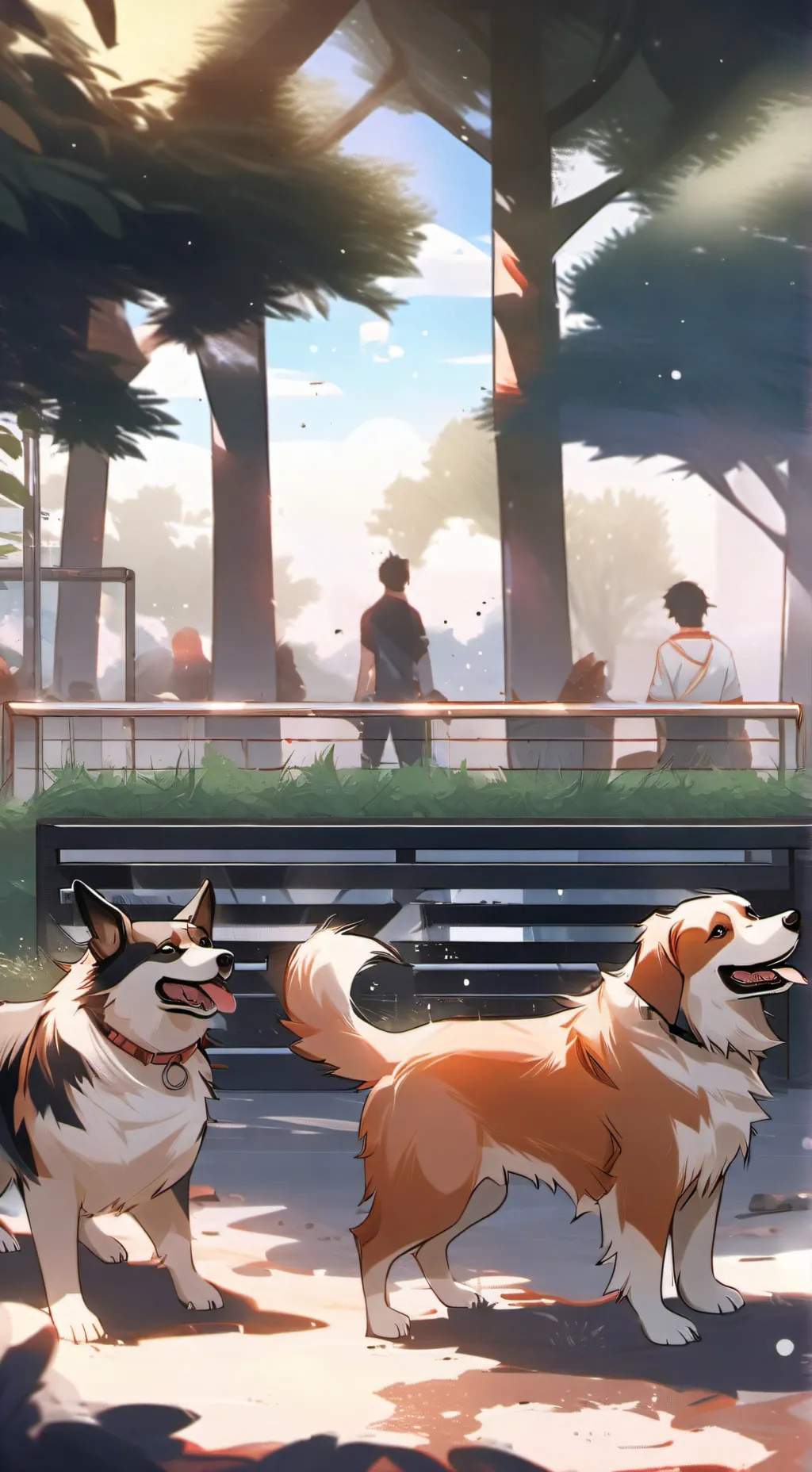 ai character: Dog park  background