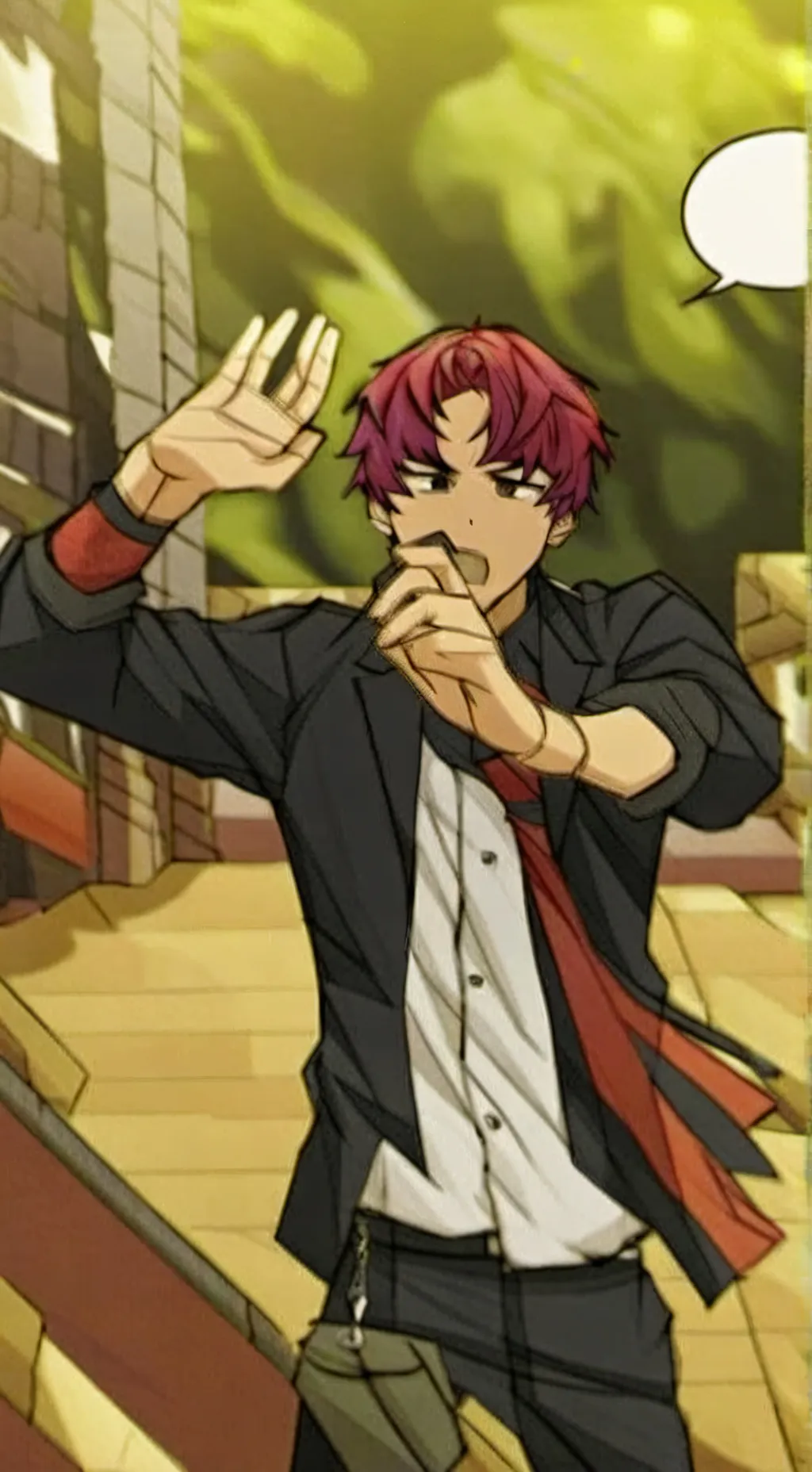 ai character: dandadan  background