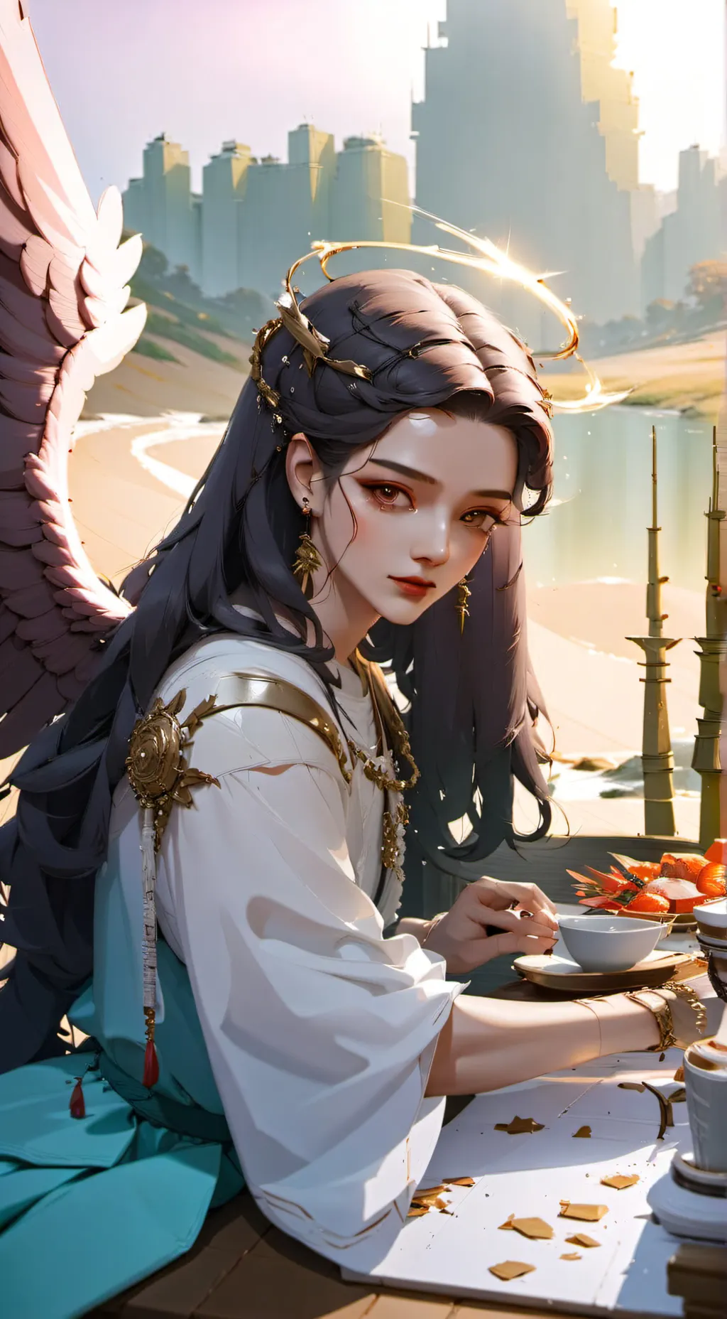 ai character: Your angel mom background