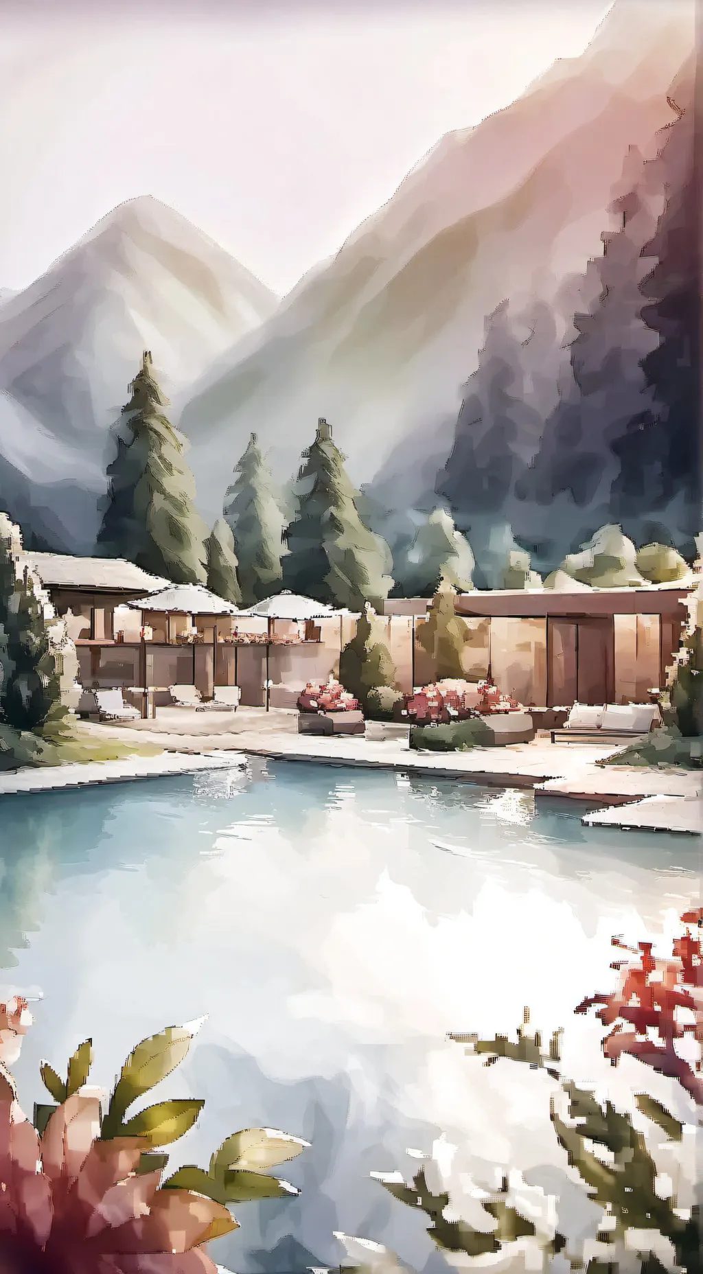 ai character: MHA pool party  background