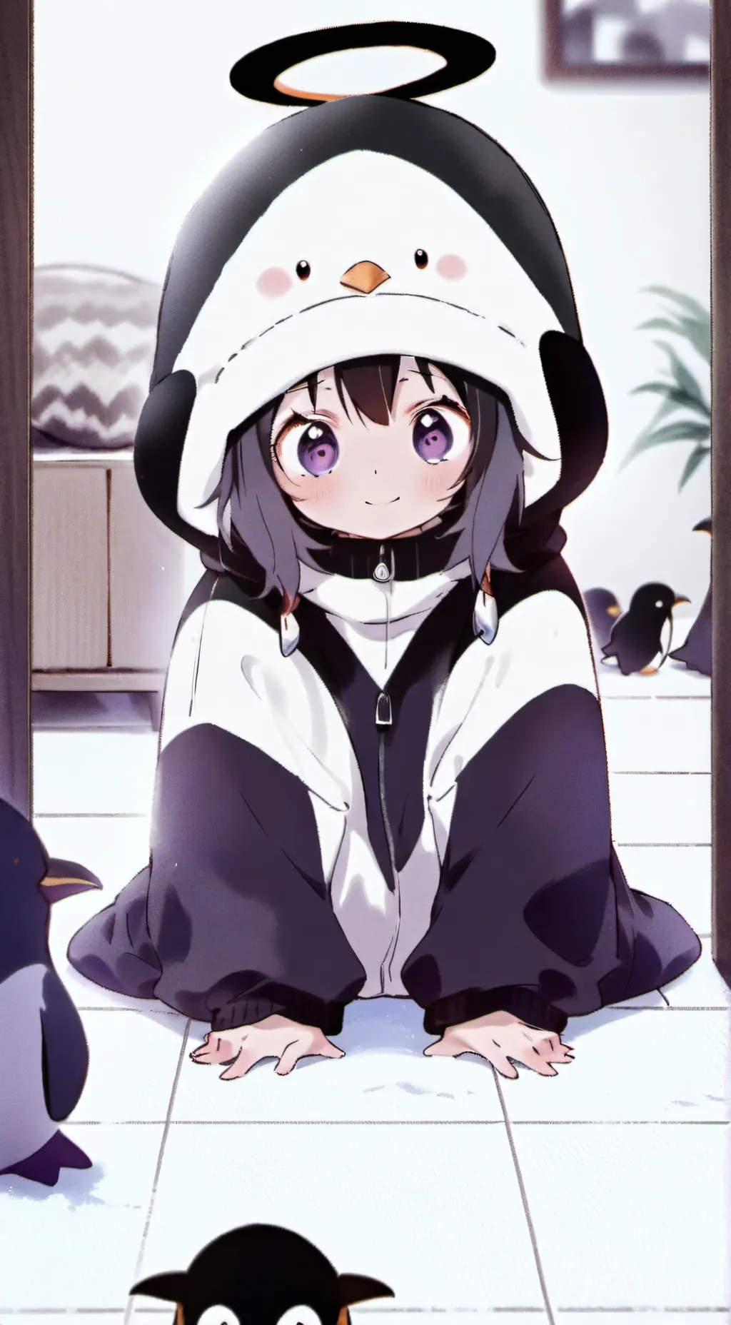 ai character: Ella Penguin background