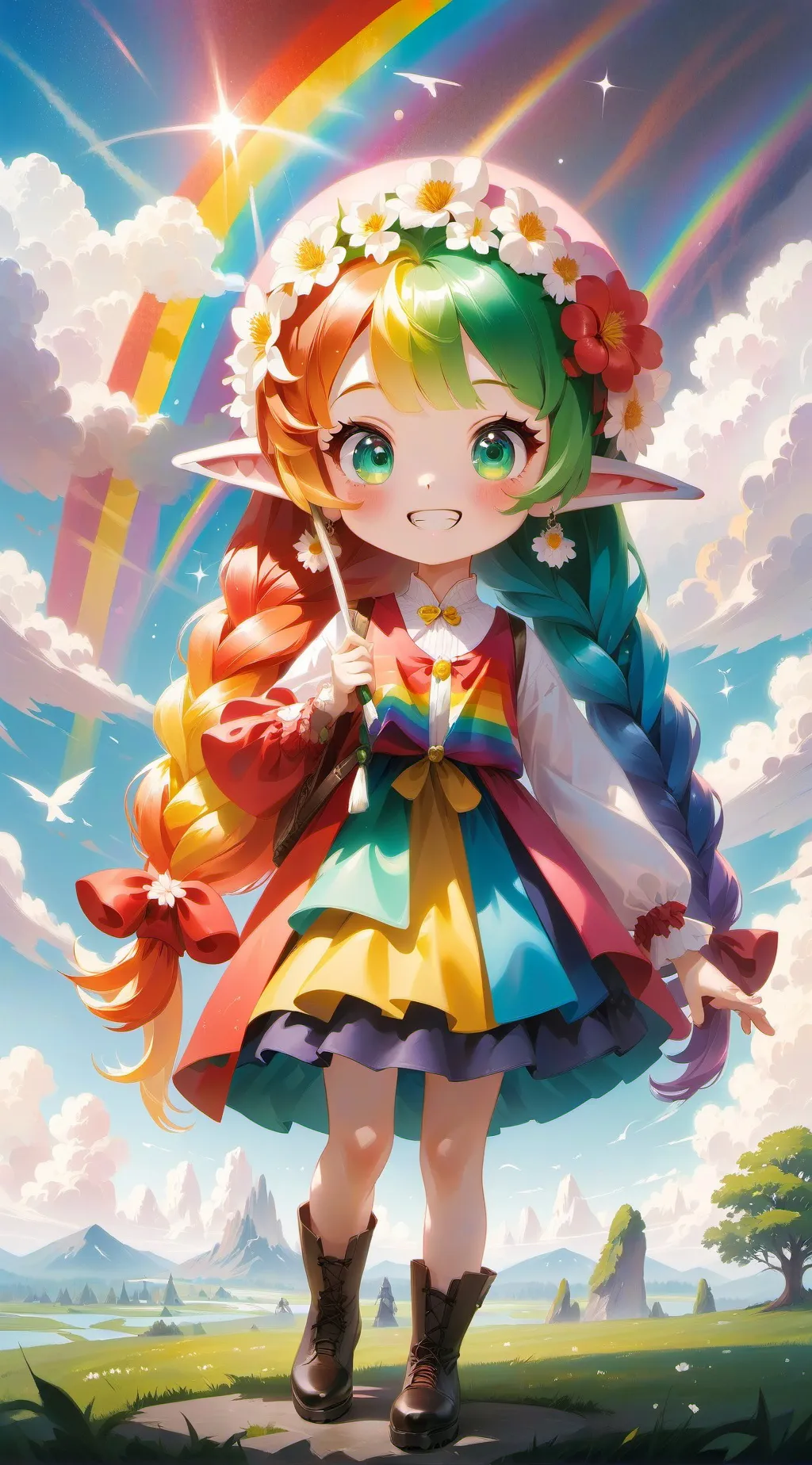 ai character: dandy world but... background