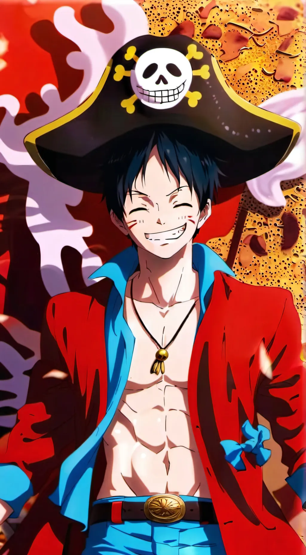 ai character: luffy  background
