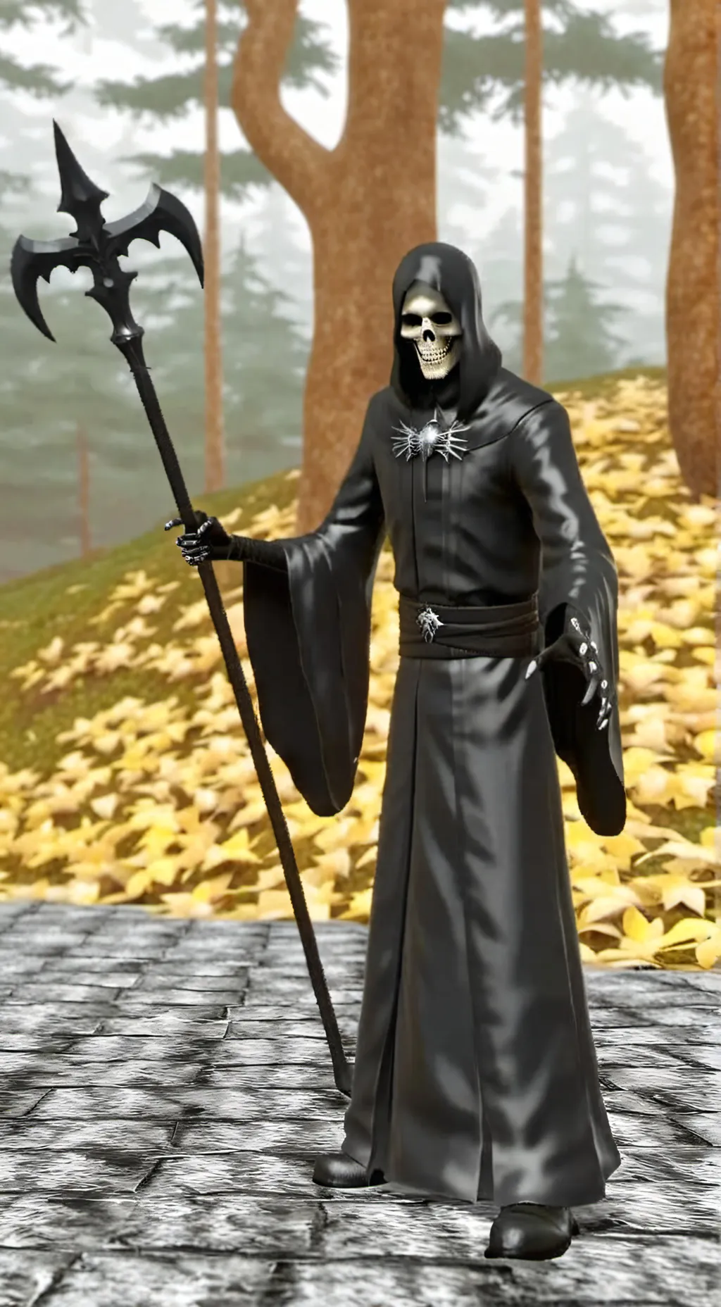 ai character: grim reaper  background