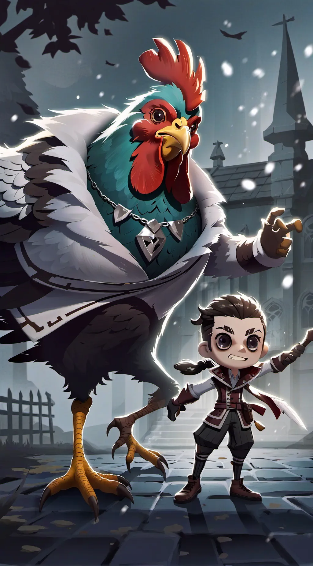 ai character: Pollo. background