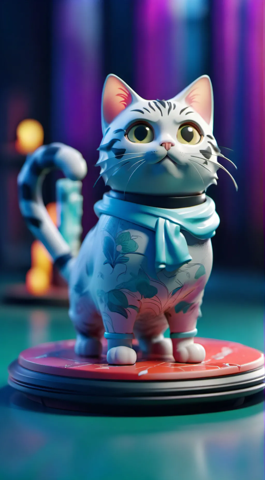 ai character: cat party background