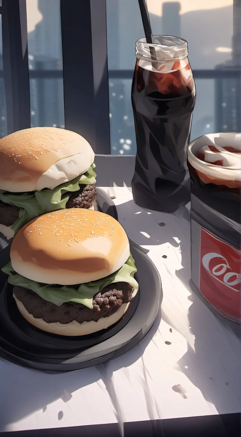 ai character: hamburguesa background