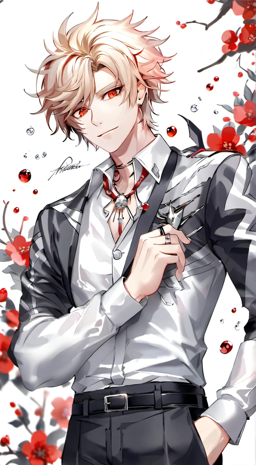 ai character: Bakugo exposed background