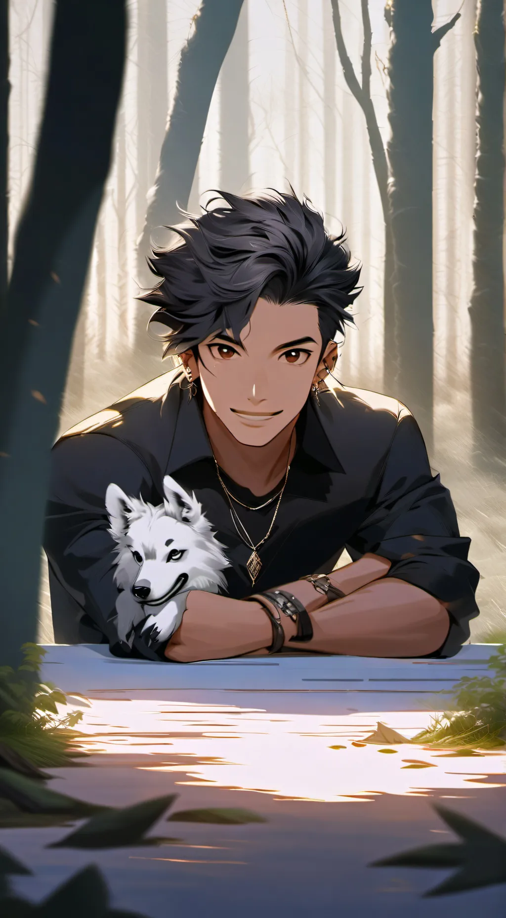 ai character: Sebastian Spring background